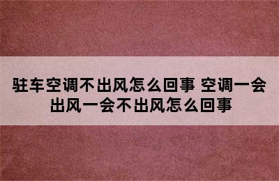 驻车空调不出风怎么回事 空调一会出风一会不出风怎么回事